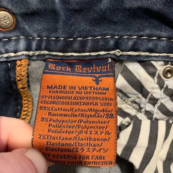 Rock Revival Arisa Skinny Jeans Size 27 Bling Distressed Embellished Stretch - Picture 11 of 13